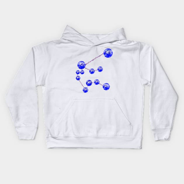 New Aquarius zodiac constellation Kids Hoodie by INDONESIA68